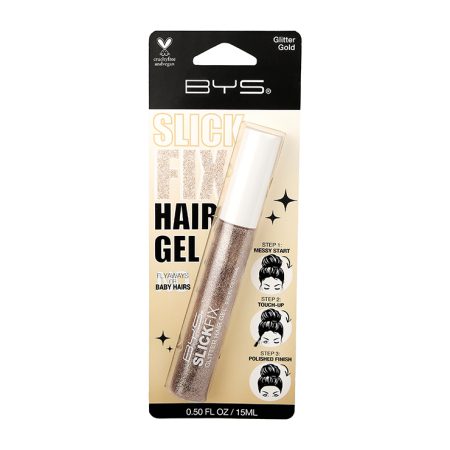 BYS Slick Fix Glitter Hair Gel - Gold
