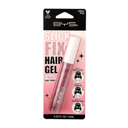 BYS Slick Fix Glitter Hair Gel - Pink